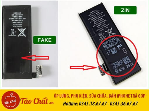Phân Biệt Pin Fake iPhone 6 Taochat.vn
